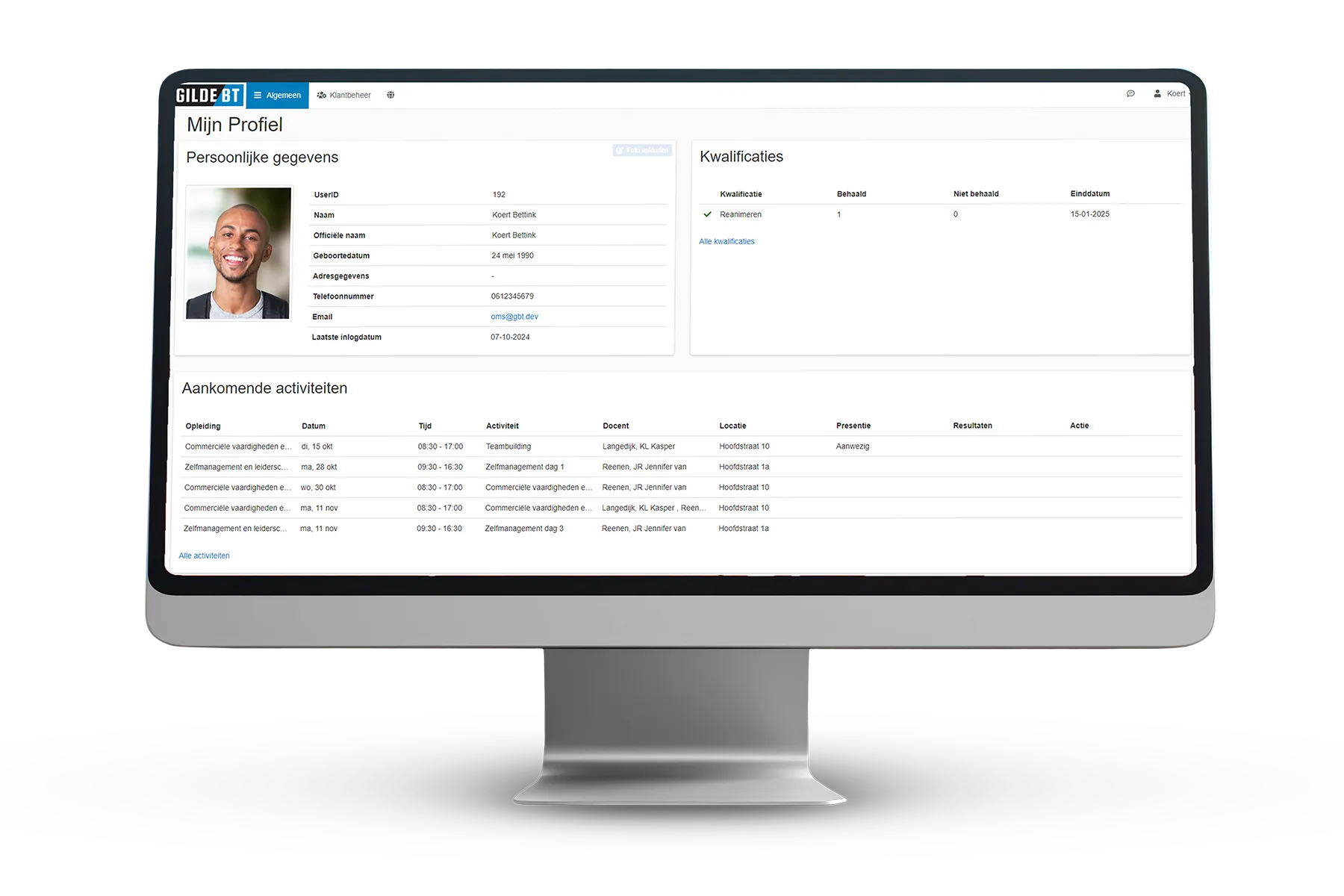 Cursusadministratie Software- Website Frontportal